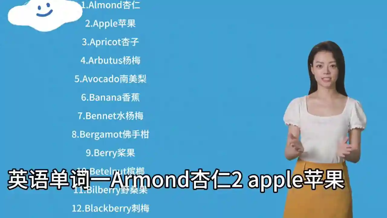 英语单词：fruit水果