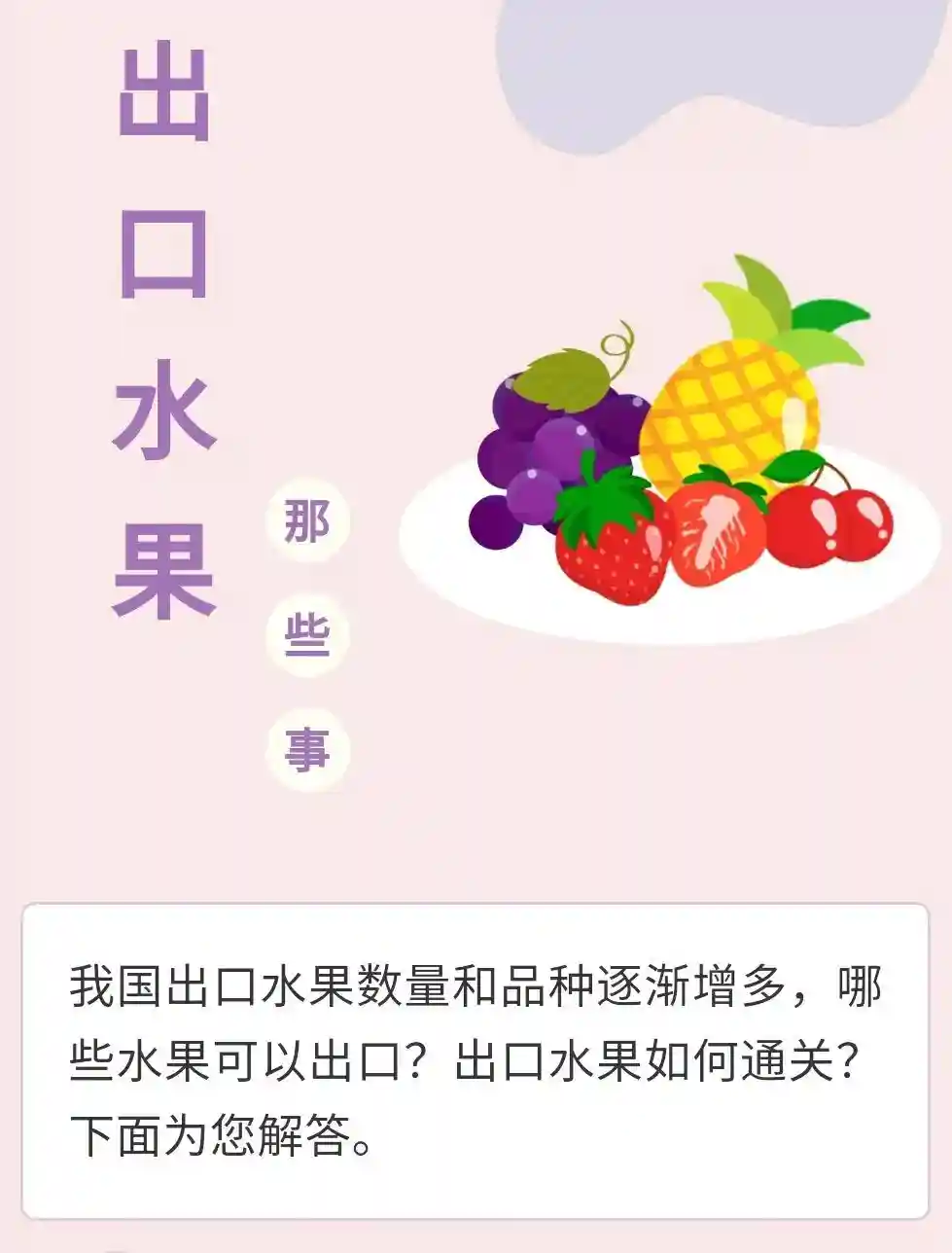 问答集｜水果出口那些事