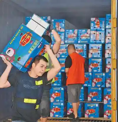 中国—东盟（崇左）水果交易中心繁忙